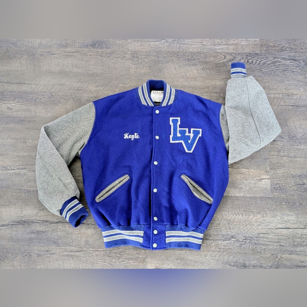 Vintage 90s DeLong Wool Varsity Letterman Jacket Figure Skating Club Las Vegas L